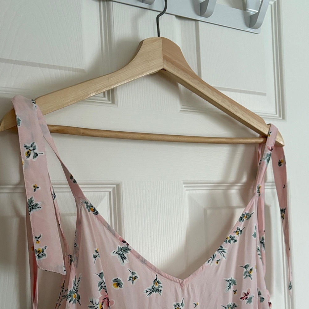 Billabong Pink Floral Tie-Shoulder Maxi Dress - Picture 3 of 5